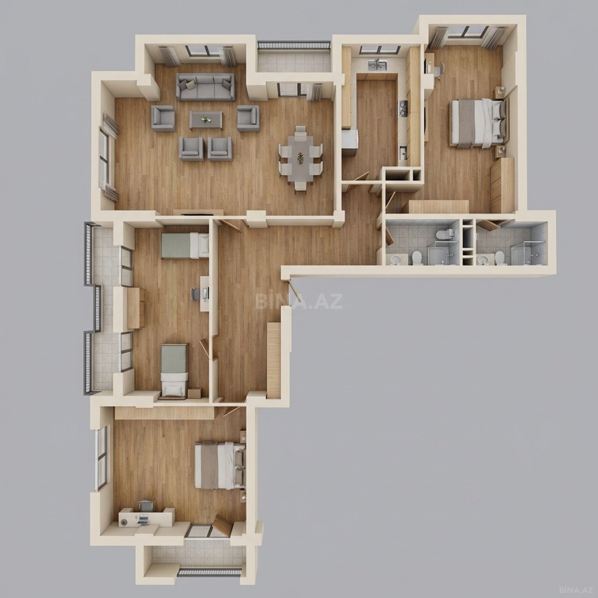 4 otaqlı yeni tikili - Yeni Yasamal q. - 203 m² (14)