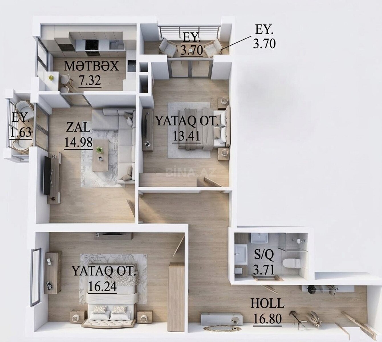 3 otaqlı Yeni tikili, 28 May m., Bakı