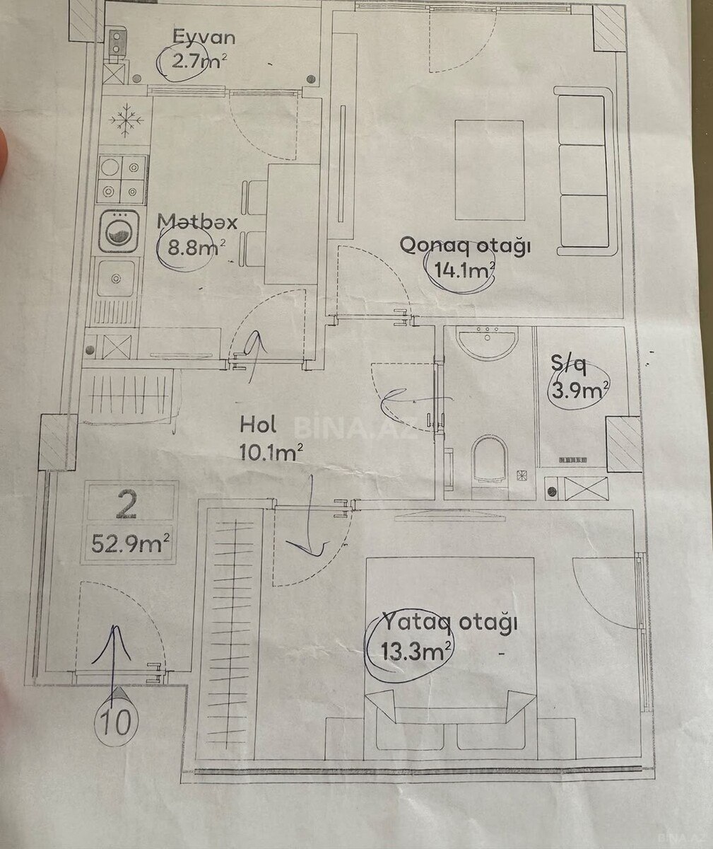 2 otaqlı Yeni tikili, 20 Yanvar m., Bakı