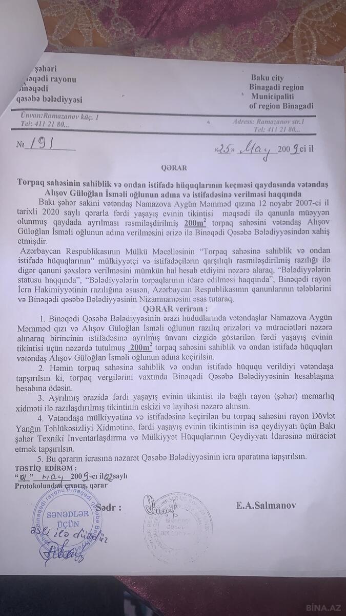 Torpaq Binəqədi q., Bakı