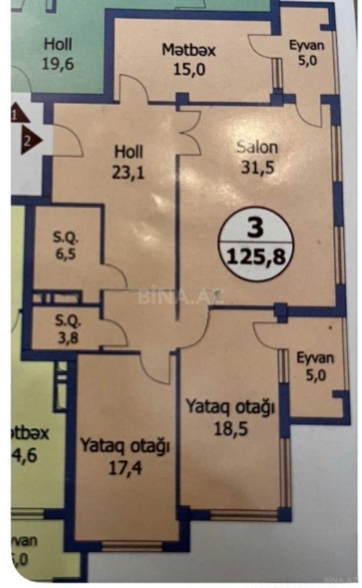 3 otaqlı Yeni tikili, Nəriman Nərimanov m., Bakı