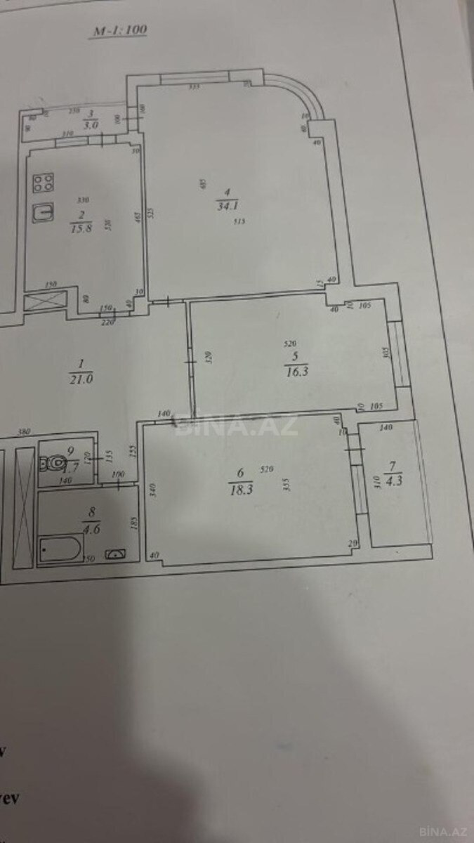 3 otaqlı Yeni tikili, Gənclik m., Bakı