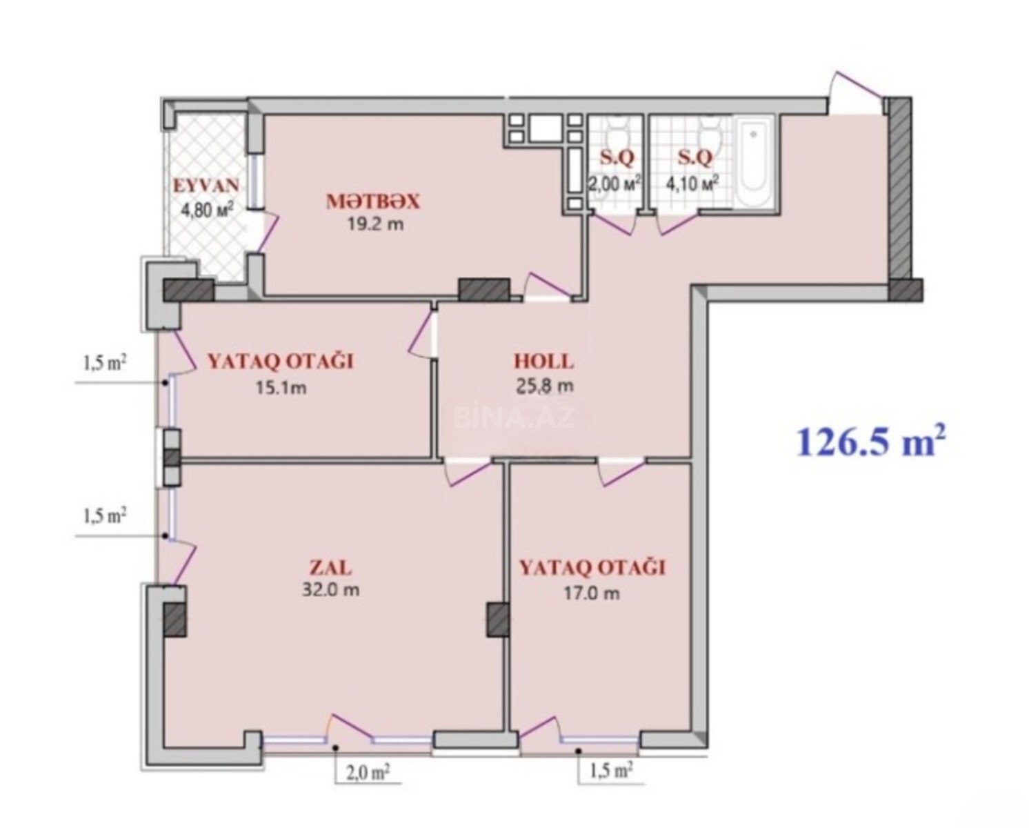 3 otaqlı Yeni tikili, Nəsimi r., Bakı