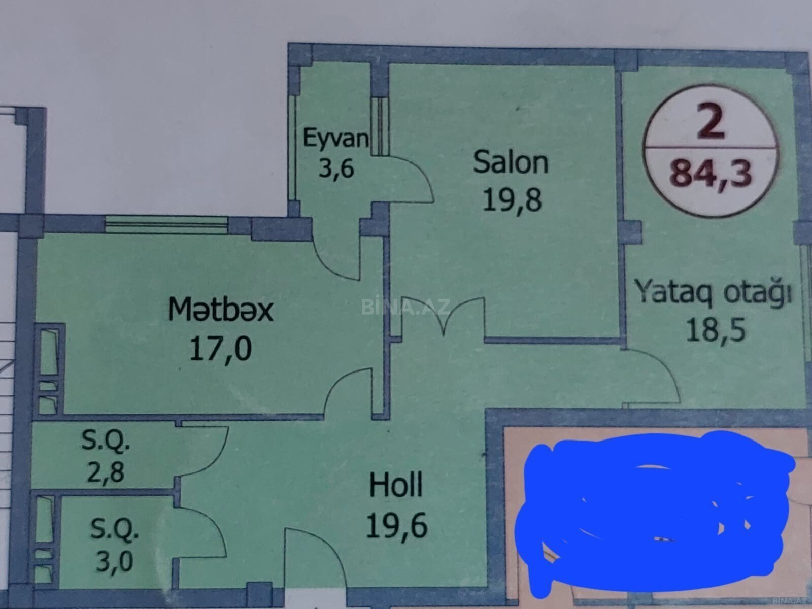 2 otaqlı Yeni tikili, Nəriman Nərimanov m., Bakı