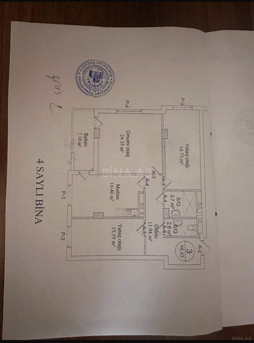 3 otaqlı Yeni tikili, Qara Qarayev m., Bakı
