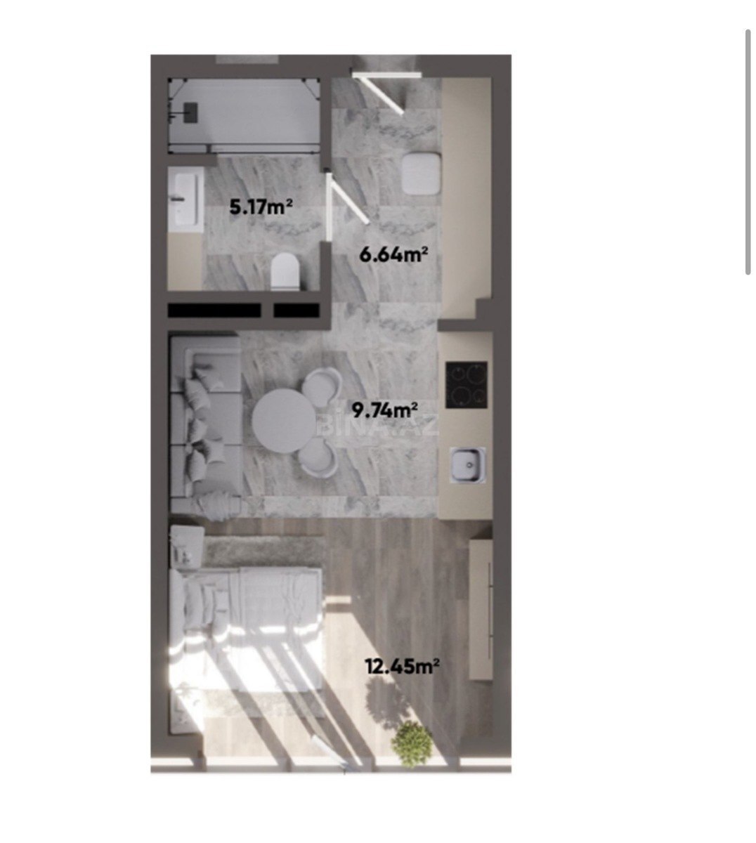 1 otaqlı Yeni tikili, Sea Breeze q., Bakı