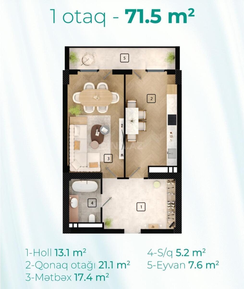 2 otaqlı Yeni tikili, Koroğlu m., Bakı
