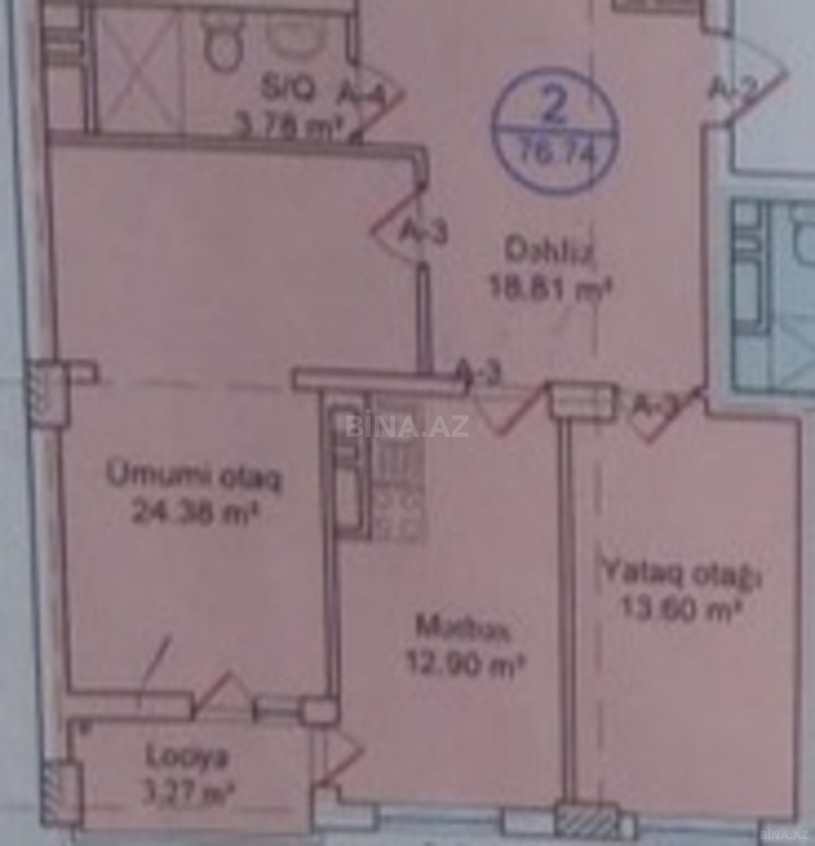 2 otaqlı Yeni tikili, Qara Qarayev m., Bakı