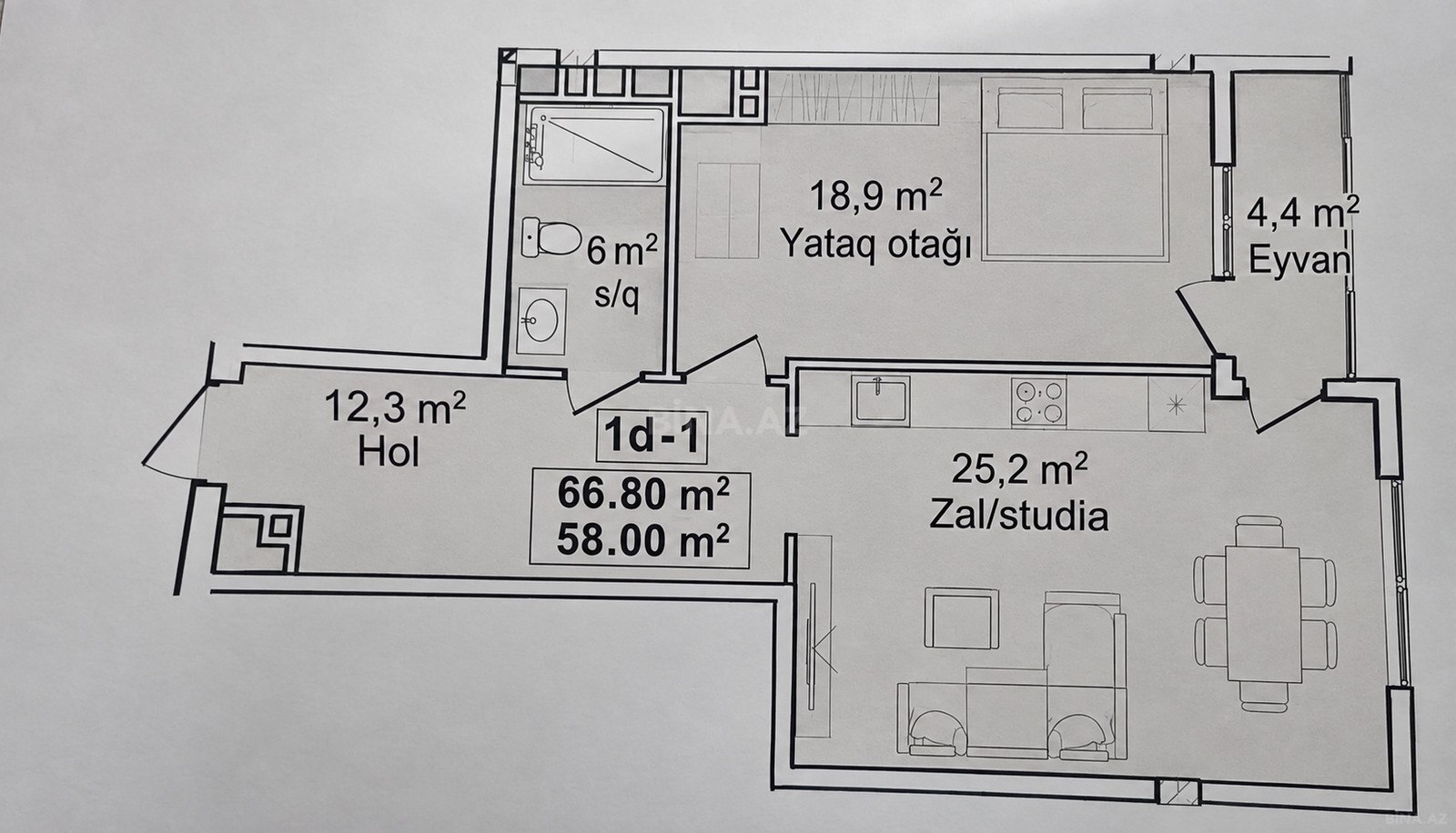 2 otaqlı Yeni tikili, 20 Yanvar m., Bakı