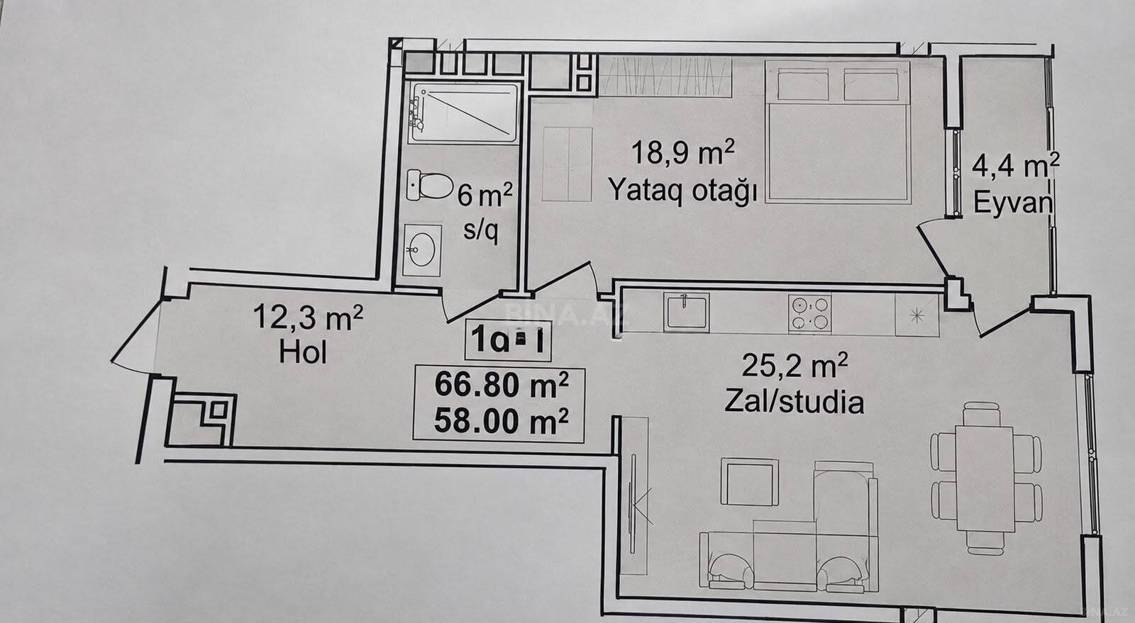 2 otaqlı Yeni tikili, 20 Yanvar m., Bakı