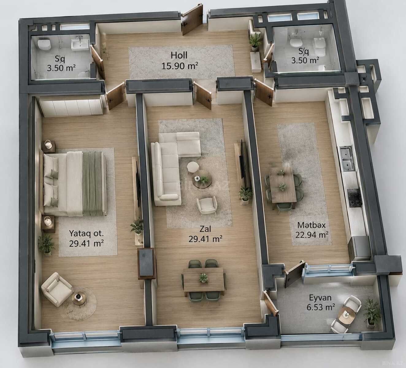 2 otaqlı Yeni tikili, Səbail r., Bakı