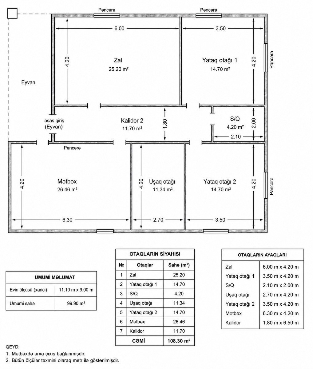 5 otaqlı Həyət evi/Bağ evi, Görədil q., Bakı