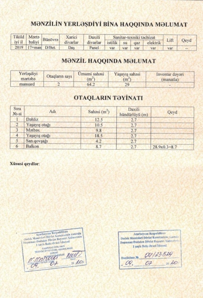 2 otaqlı Yeni tikili, Nizami r., Bakı
