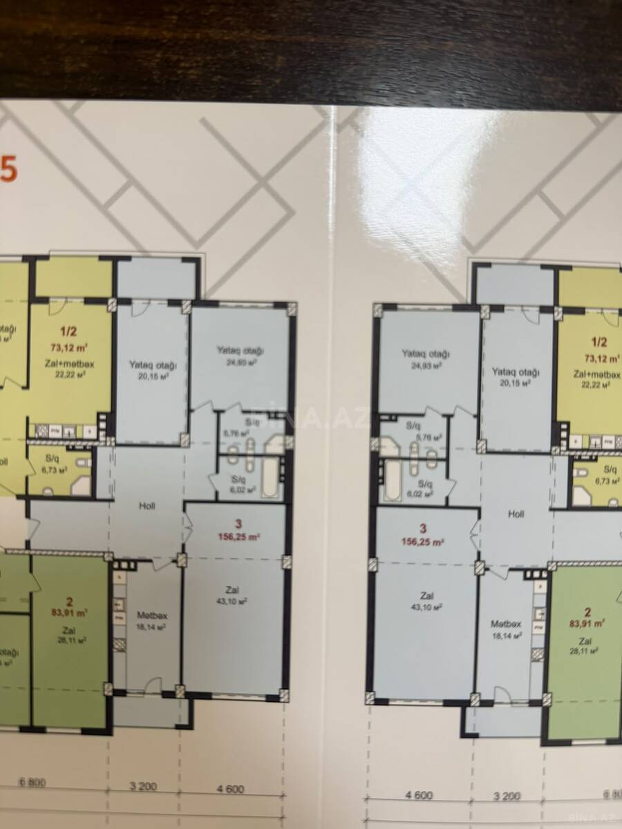 3 otaqlı Yeni tikili, Qara Qarayev m., Bakı