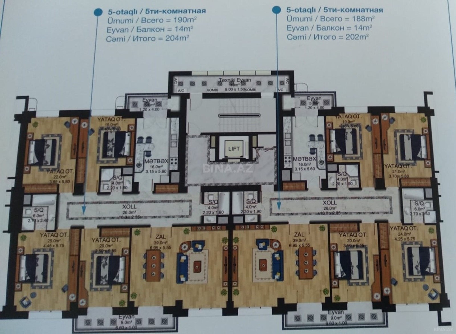 5 otaqlı Yeni tikili, Ağ şəhər q., Bakı