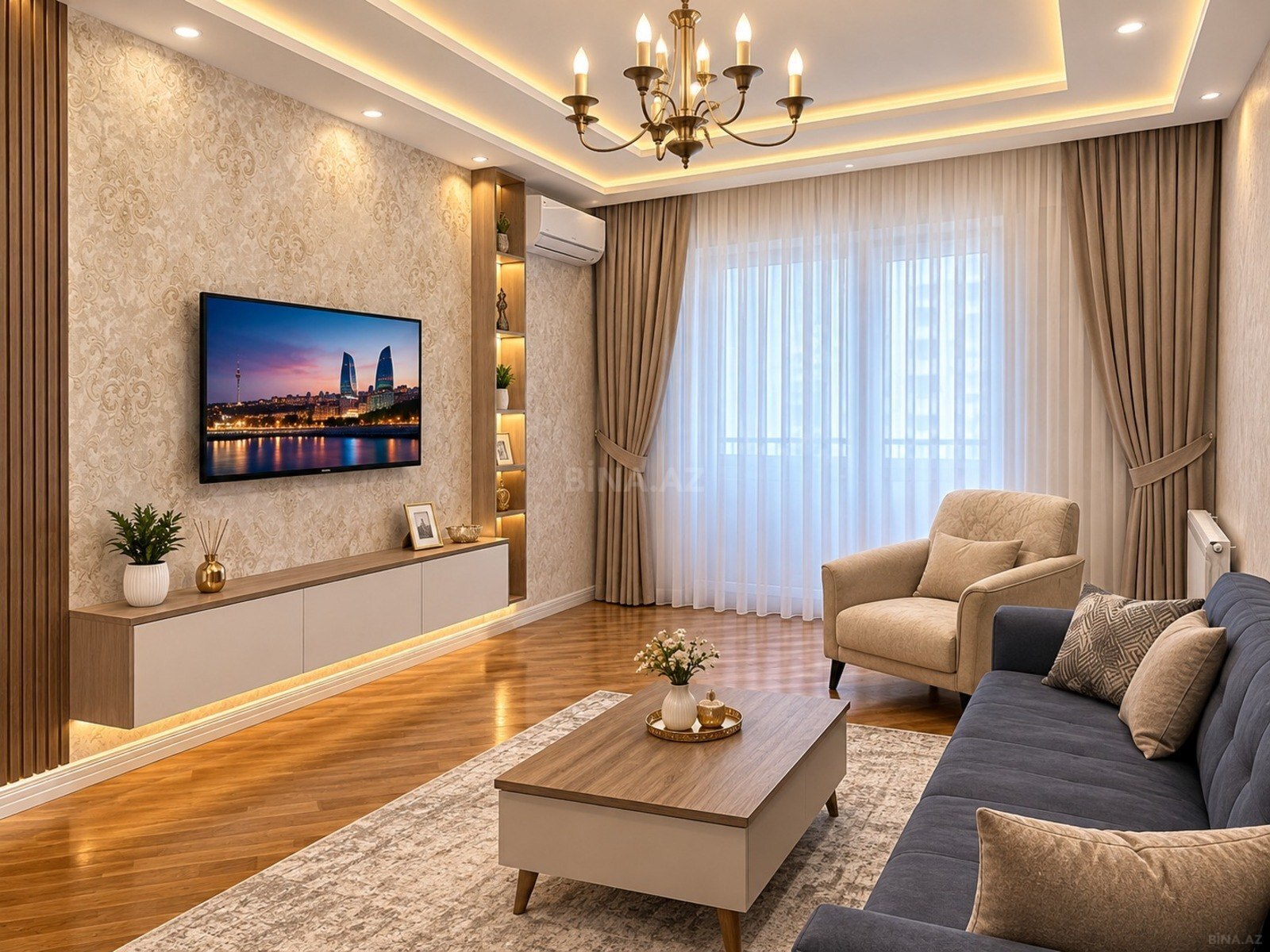 2 otaqlı Yeni tikili, Şah İsmayıl Xətai m., Bakı