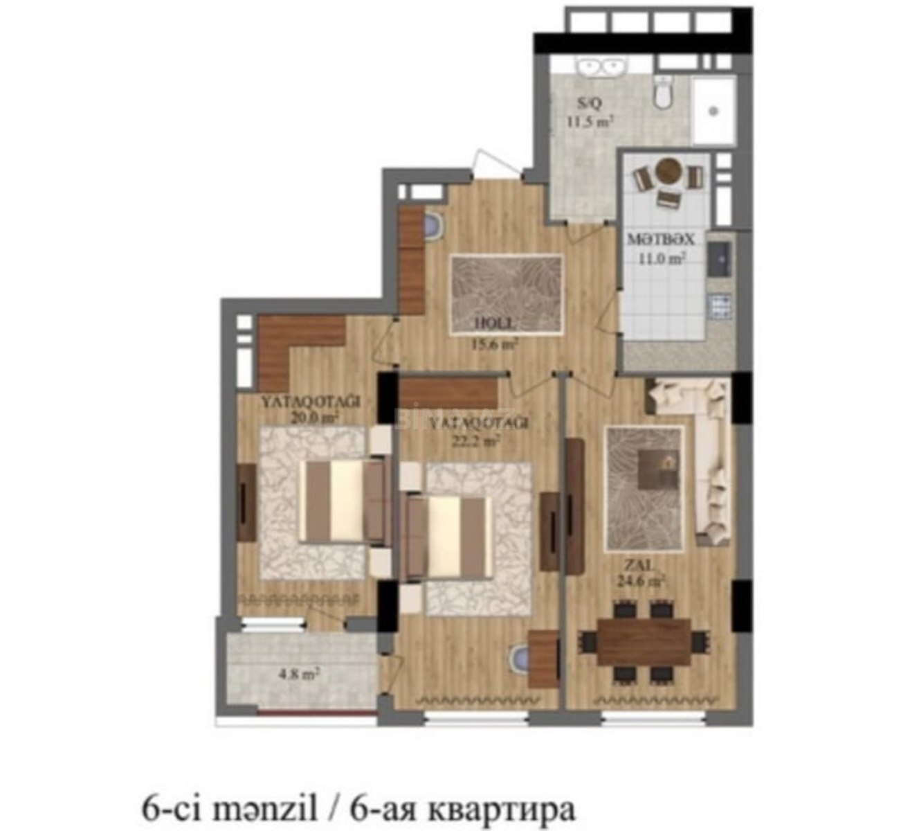 3 otaqlı Yeni tikili, Nəriman Nərimanov m., Bakı