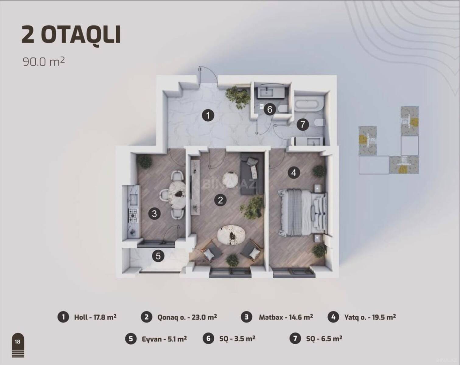 2 otaqlı Yeni tikili, Ulduz m., Bakı