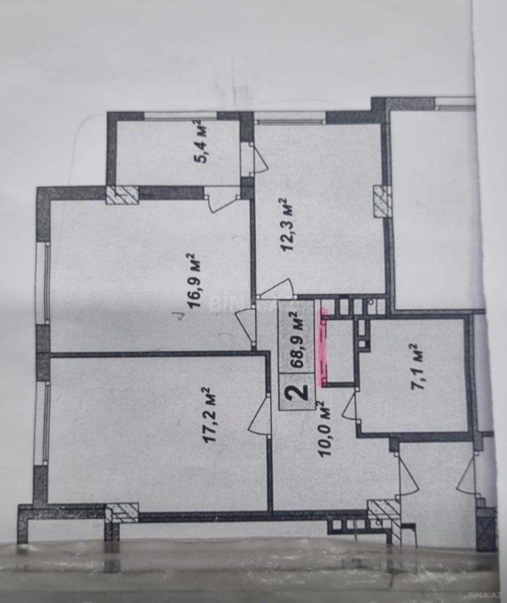 2 otaqlı Yeni tikili, Qara Qarayev m., Bakı