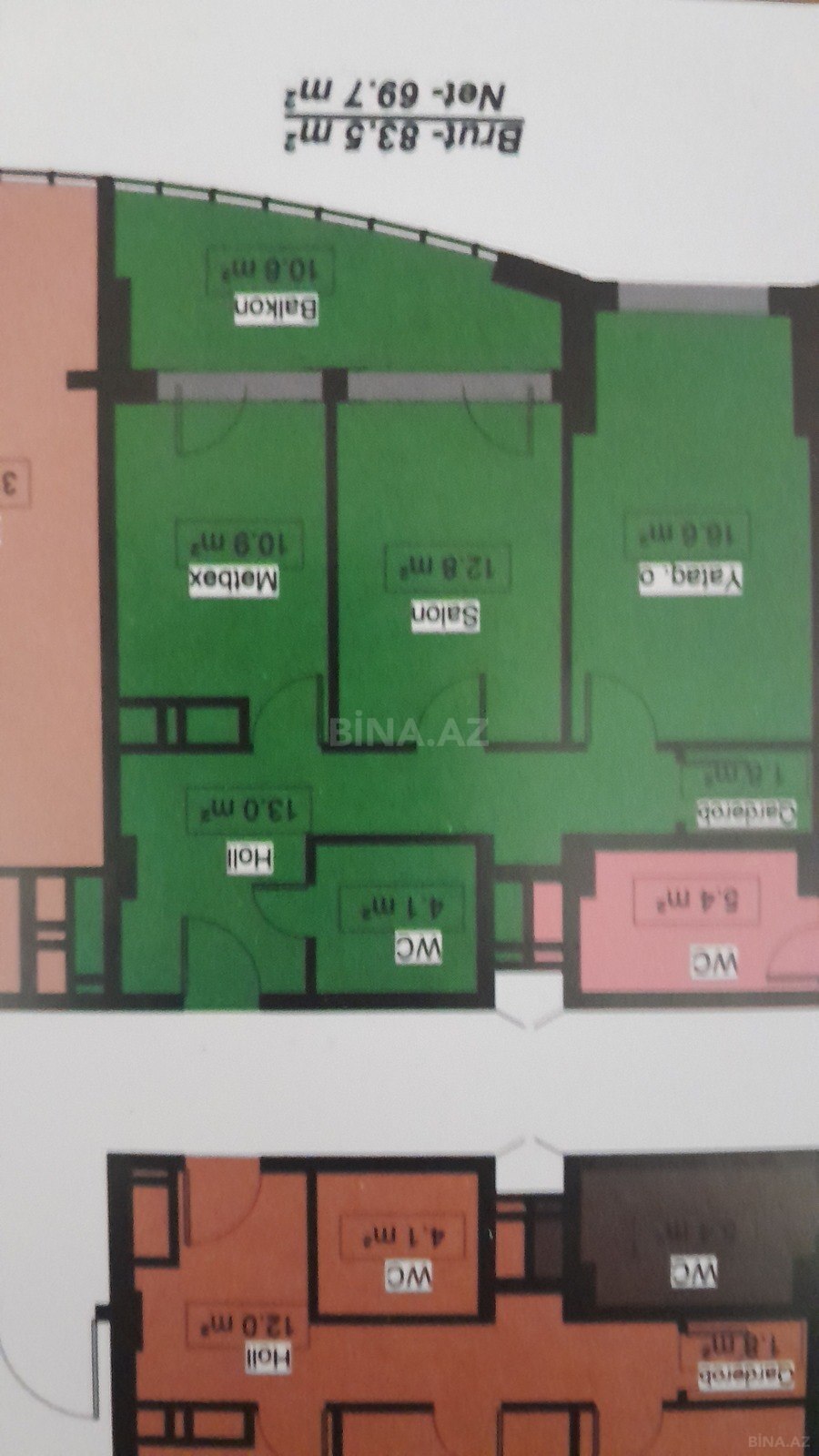 2-room apartment for sale, Lokbatan, Baku