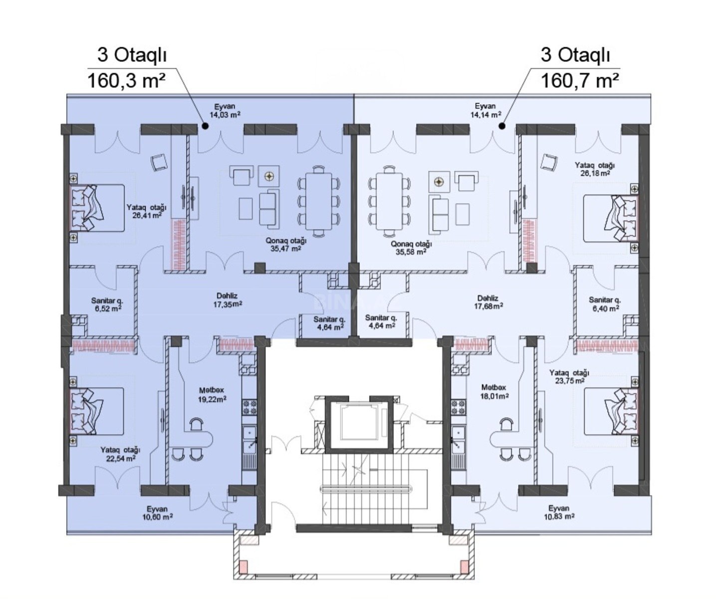 3-room apartment for sale, Khatai, Baku