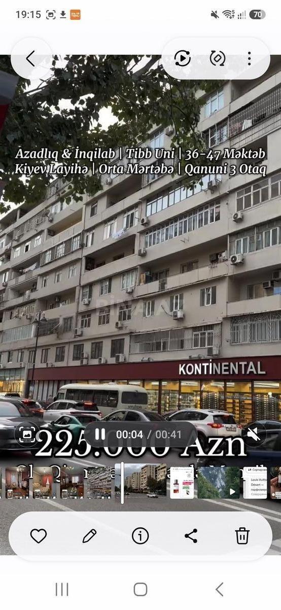 3 otaqlı mənzil satılır, Nərimanov, Bakı