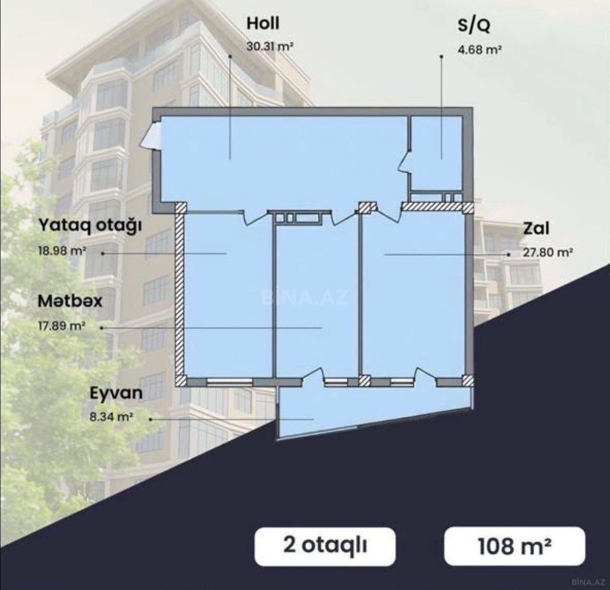 3-room apartment for sale, 28 May, Baku