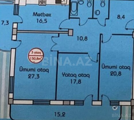 3 otaqlı Yeni tikili, Yeni Yasamal q., Bakı