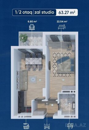 2 otaqlı Yeni tikili, Koroğlu m., Bakı