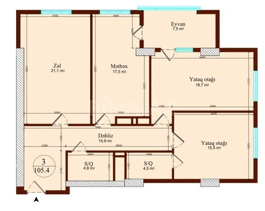 3 otaqlı Yeni tikili, Nərimanov r., Bakı