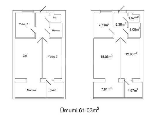 3 otaqlı Köhnə tikili, Gənclik m., Bakı