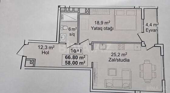 2 otaqlı Yeni tikili, 20 Yanvar m., Bakı
