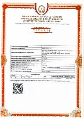 4 otaqlı Həyət evi/Bağ evi, Buzovna q., Bakı
