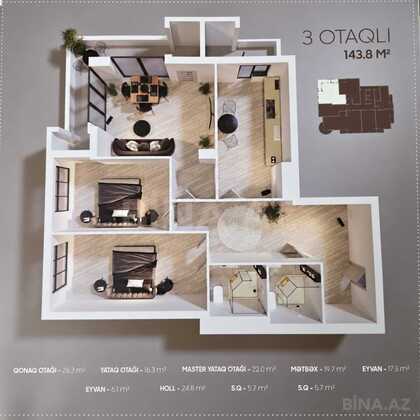 3 otaqlı Yeni tikili, 28 May m., Bakı