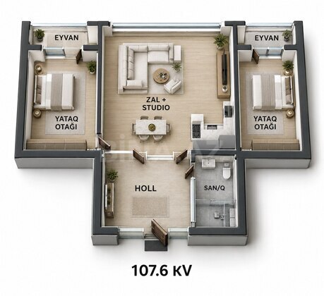 3 otaqlı Yeni tikili, 28 May m., Bakı