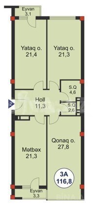 3 otaqlı Yeni tikili, Gənclik m., Bakı