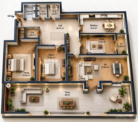 4 otaqlı Yeni tikili, 28 May m., Bakı