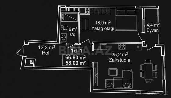 2 otaqlı Yeni tikili, 20 Yanvar m., Bakı