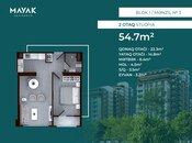 Satılır 2 otaqlı yeni tikili 54.7 m², Zığ q., photo 2 from 8