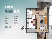 1-комн. новостройка - пос. Бинагади - 54.8 м²