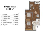 Продаётся 3-комн. новостройка 69.7 м², пос. Мамедли, photo 5 from 5