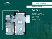 Satılır 2 otaqlı yeni tikili 59.5 m², Zığ q., photo 2 from 8