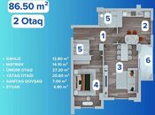 Satılır 2 otaqlı yeni tikili 87 m², Azadlıq Prospekti m., photo 3 from 8