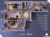 Satılır 3 otaqlı yeni tikili 114 m², Həzi Aslanov m., photo 3 from 8