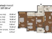 Satılır 4 otaqlı yeni tikili 107 m², Məmmədli q., photo 2 from 5