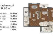 Продаётся 3-комн. новостройка 88.9 м², пос. Мамедли, photo 2 from 5