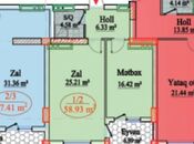 Продаётся 1-комн. новостройка 59 м², м. Кероглу, photo 2 from 8