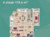 4 otaqlı yeni tikili - Əhmədli q. - 178.6 m²