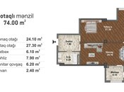 Satılır 2 otaqlı yeni tikili 74 m², Məmmədli q., photo 2 from 5