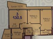 3 otaqlı yeni tikili - Nəsimi r. - 130.5 m²